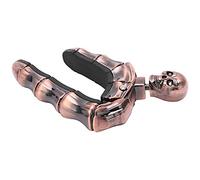 Alomejor Cejilla de Guitarra con Calavera de Aleación de Zinc con Presión Ajustable para Guitarra Acústica, Eléctrica, Ukelele (Bronce)