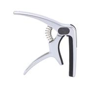 Alomejor Cejilla de Guitarra de Metal Versátil 3 en 1 para Acústica con Acolchado de Silicona para músicos; Incluye Bolsa de Almacenamiento (SILVER)