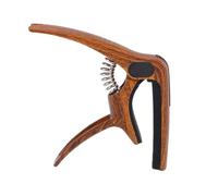 Alomejor Cejilla de Guitarra de Metal Versátil 3 en 1 para Acústica con Acolchado de Silicona para músicos; Incluye Bolsa de Almacenamiento (Color de veta de madera oscura)