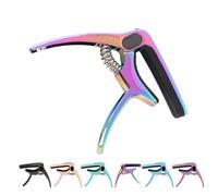 Alomejor Cejilla de Metal para Guitarra, Accesorios para Instrumentos de Cuerda con Soporte para Púa y Acolchado Suave, para bajo Eléctrico, Acústico, Mandolina, Ukelele y banjo. (COLORFUL)