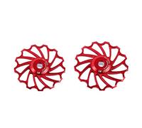 Alomejor Cerámica polea, Bicicleta guía Rueda, Resistente y Ligera, para Bikers de Carretera y montaña, 2 Piezas, 11t 13t, Rojo, for Diversidad de usos en Ciudad, Carretera y montaña