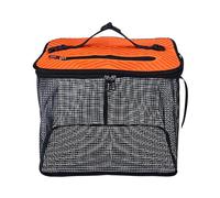 Alomejor Cesta de Pesca Plegable de Secado Rápido con Cremallera de Doble Apertura para Eperlano, Camarones, Cebo Vivo, Jaula de Almacenamiento de Cebo de Pesca Fácil de Mantener para Colección de