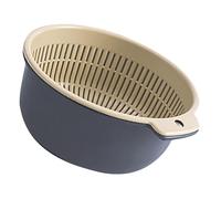 Alomejor Cesta para Lavar Frutas y Verduras Elegante Juego de Colador de Doble Capa para Almacenamiento en la Cocina 16x14x7cm Plástico 2 Unidades (azul nórdico)