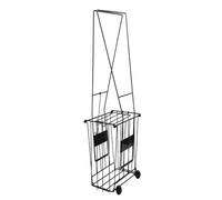 Alomejor Cesta para Pelotas de Tenis, Tolva de Tenis Portátil de Hierro con Ruedas Rodantes, Tolva Plegable para Recoger Pelotas con de Fácil Agarre, para Práctica de y Entrenamiento de Pelota