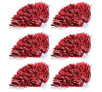 Alomejor Cheerleading Pom Poms 8 Colores 2pcs Sports Dance Cheer Plástico Pom Pom para Deportes Espíritu De Equipo Cheering(Rojo)