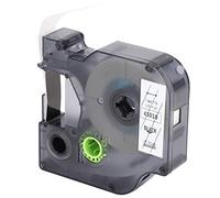 Alomejor Cinta de Cinta de Etiquetas Resistencia Duradera a Altas Temperaturas para Papel de Impresión D1 12 Mm Negro sobre Transparente para Suministros de Oficina Material PET de 23 Pies
