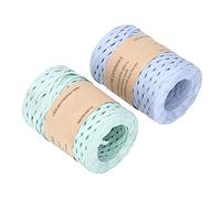 Alomejor Cinta de Rafia, Hilo de Papel, 2 Piezas de 164 Yardas para Sombreros de Bricolaje, Bolsos, Envoltorios de Regalos