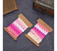 Alomejor Cinta en Zigzag de Color, Decoración de Costura Duradera para Manualidades y Adornos, Paquete de 2 para Vestido de Novia y Decoración del Hogar (9)
