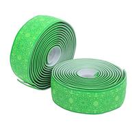 Alomejor Cinta para Manillar de Bicicleta de Carretera, Empuñaduras Antideslizantes de Silicona que Absorben los Golpes, Cómodo Cojín EVA para Entusiastas del Ciclismo (copo de nieve verde)