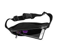 Alomejor Cinturón de Running Ligero, Riñonera con Hebilla Ajustable y Tejido Transpirable para Deportes Al Aire, Senderismo, Jogging y Ciclismo. (Black)