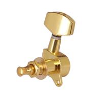 Alomejor Clavijas de Afinación de Cuerdas de Guitarra de 6 Piezas, Clavijas de Máquina Selladas Profesionales 3 Izquierdas 3 Derechas con Accesorios de Montaje, para Guitarra Acústica (GOLD)