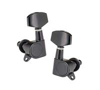 Alomejor Clavijas de Afinación de Cuerdas de Guitarra de 6 Piezas, Clavijas de Máquina Selladas Profesionales 3 Izquierdas 3 Derechas con Accesorios de Montaje, para Guitarra Acústica (BLACK)