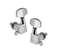 Alomejor Clavijas de Afinación de Cuerdas de Guitarra de 6 Piezas, Clavijas de Máquina Selladas Profesionales 3 Izquierdas 3 Derechas con Accesorios de Montaje, para Guitarra Acústica (SILVER)