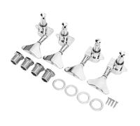 Alomejor Clavijas de Afinación de Guitarra, 4 Piezas de Llaves de Afinación Selladas para Bajos Eléctricos de 4 Cuerdas, Clavijas de Plateadas de Acero de Aleación 2L+2R con Orificio de Eje de 9/16