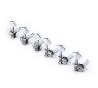 Alomejor Clavijas de Afinación de Guitarra, Juego de Cabezales de Afinador Abiertos de Metal con Aleación de Zinc para Guitarras Eléctricas Acústicas, 6 Cabezales de Afinador Resistentes para