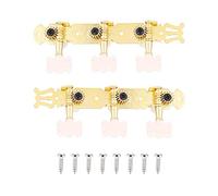 Alomejor Clavijas de afinación, fácil instalación Duradero y Suave Piezas de Repuesto Dorado 3L+3R Cerrado for guitarristas músicos reparadores y proyectos DIY