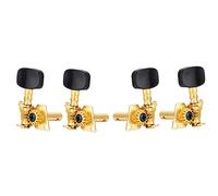 Alomejor Clavijas de Afinación para Ukelele, 2L2R Clavijas de Máquina de Estilo Clásico de Oro Negro con 14 Engranajes de Aleación de Cobre, para Piezas de Bricolaje de Repuesto de