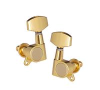 Alomejor Clavijas de Guitarra, Juego de 6 Afinadores de Cuerdas con Accesorios de Montaje para Afinador de Guitarra Eléctrica Acústica (GOLD)