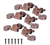 Alomejor Clavijeros de Bloqueo para Guitarra, Clavijas de Afinación Metálicas de Alto Rendimiento Resistentes a la Corrosión con Ajuste Rápido y Preciso para Repuestos de Guitarra (Color Cobre)