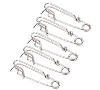 Alomejor Clips de Línea Larga Snap 5PCS Suspensión de Rama de Palangre de Acero Inoxidable Snap Swivels Float Line Tuna Clip(1.8 * 60MM)