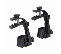 Alomejor Clips de Micrófono de Tambor Ajustables para Grabación con Manos Libres, Negro, 2 Piezas, 5,1x2,7x1,0 Pulgadas