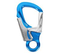 Alomejor Clips de Mosquetón de 35KN con Hebilla Anticaída para Escalada en Roca, Montañismo, Rescate, Trabajo Aéreo (Zafiro, Plata)