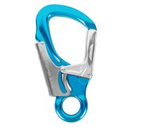 Alomejor Clips de Mosquetón de 35KN con Hebilla Anticaída para Escalada en Roca, Montañismo, Rescate, Trabajo Aéreo (Cielo, Plata)