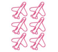 Alomejor Clips de Papel con Forma de Avión, Clips Metálicos para Organización de Documentos, Perfectos para Uso en Oficina y álbumes de Recortes (Rosado)