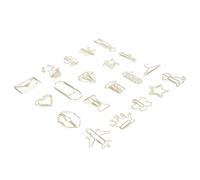 Alomejor Clips de Papel con Forma de Metal Duradero Lindo Decorativo para álbum de Recortes de Documentos para Compañeros de Trabajo, Estudiantes Oro 100 Piezas