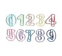 Alomejor Clips de Papel con Forma de Número, Lindos y Coloridos, Sujeción Fuerte para Oficina y Escuela, 100 Clips de Metal