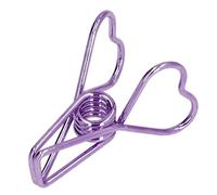 Alomejor Clips de Papel Elegantes, Duraderos, Usables para Oficina, Juego de 20 Piezas, Pequeñas Herramientas de Almacenamiento Compactas para Documentos, Billetes, Material de Hierro (PURPLE)
