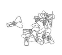 Alomejor Clips de Papel Elegantes, Duraderos, Usables para Oficina, Juego de 20 Piezas, Pequeñas Herramientas de Almacenamiento Compactas para Documentos, Billetes, Material de Hierro (SILVER)