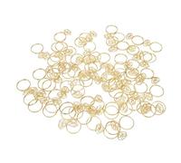 Alomejor Clips de Papel Lindos en Forma de Anillo, 80 Piezas para Oficina, Escuela, Multifunción a Prueba de Herrumbre con Caja Transparente, Clips Pequeños, Maestros, Hierro Metálico (GOLD)