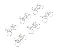 Alomejor Clips de Papel Lindos en Forma de Ciclo, 100 Uds., para Cuaderno de Oficina, Decorativos de Acero Inoxidable (SILVER)