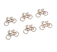 Alomejor Clips de Papel Lindos en Forma de Ciclo, 100 Uds., para Cuaderno de Oficina, Decorativos de Acero Inoxidable (Caramelo)