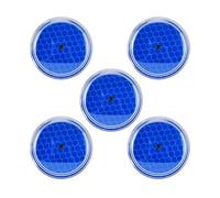 Alomejor Clips Reflectores de Seguridad de Forma Redonda para Visibilidad Nocturna y Seguridad para Corredores 5 Piezas, ABS Ligero 4,5 Cm (Blue)