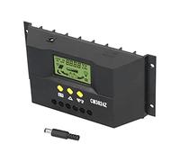 Alomejor CM3024Z Controlador de Carga Solar PWM Regulador Inteligente para Paneles Solares y Baterías, Pantalla LCD de 12 V 24 V, Material ABS, Adecuado para Sistemas Solares (30A)