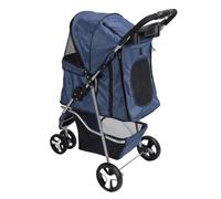 Alomejor Cochecito Plegable y Transpirable para Perros y Gatos con Cesta de Almacenamiento para Exteriores, que Proporciona Movilidad para Mascotas Pequeñas Mayores, Cochecito de Tela de Nailon para