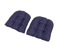 Alomejor Cojines para Muebles de Patio Al Aire Libre para Balcón de Jardín, 2 Almohadillas para Sillas en Forma de U de 18,9 X 18,9 Pulgadas de Grosor para Sillas de Interior y Exterior (Azul Oscuro)
