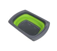 Alomejor Colador Plegable, Colador de Plástico de Silicona sobre el Fregadero con Asas Extensibles, Cesta Coladora Plegable de 5 a 2 Pulgadas, para Pasta, Verduras, Frutas en la Cocina