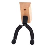 Alomejor Colgador de Pared para Guitarra, Soporte en Forma de U de Grano de Madera con Marco de Acero Giratorio y Acolchado de Goma, para Mandolina Banjo de bajo Acústico (Color Madera Haya