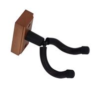 Alomejor Colgador de Pared para Guitarra, Soporte en Forma de U de Grano de Madera con Marco de Acero Giratorio y Acolchado de Goma, para Mandolina Banjo de bajo Acústico (Cuadrado Haya Color Nogal)