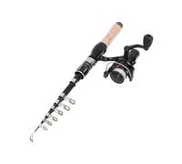 Alomejor Combo de Caña de Pescar Telescópica, Liviano, Portátil, Compacto, Diseño de Viaje para Lagos, Ríos, Arroyos, Ideal para Pescadores, Material de Carbono, Kit de Carrete CB100 (Juego