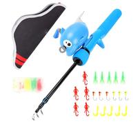 Alomejor Combo de Caña de Pescar y Carrete, Caña Telescópica Mini para Niños for Pesca Recreativa (Blue)