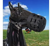 Alomejor Cómodo Equipo Ecuestre Bozal de Pastoreo de Caballos con Cojín de Cuero PU para una Escena de Equitación Segura (Black #32)