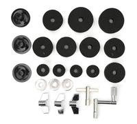 Alomejor Completa tu tambor con kit de platos de fieltro de tambor de 23 piezas no deslizantes - Mejora la calidad del sonido y la sostenibilidad - Ideal para los amantes de las baterías (BLACK)