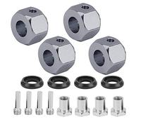 Alomejor - Conector ampliado para cubo de rueda hexagonal de aleación de aluminio de 9 mm con tornillo de fijación para coche 1/10 RC (Ti color)