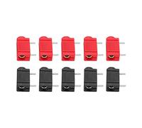 Alomejor Conector Banana PCB de Alta Conductividad, Resistente a la Corrosión, para Multímetros y Pruebas de Circuitos, Conjunto Rojo y Negro, 10 Uds.