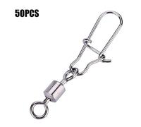 Alomejor Conector Giratorio Pesca,Acero Inoxidable Duradero 50 Unidades Bloqueo rápido para Pescadores en Lagos ríos y mar Profesional Aficionado