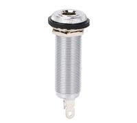 Alomejor Conector Jack de Barril para bajo de Guitarra, Entrada y Salida de Cilindro Mono de Latón de 6,35mm, Piezas de Guitarra Eléctrica de 3 Pines